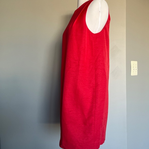 & Other Stories Red Sleeveless Shift Christmas Holiday Textured Mini Casua Dress - Picture 10 of 13